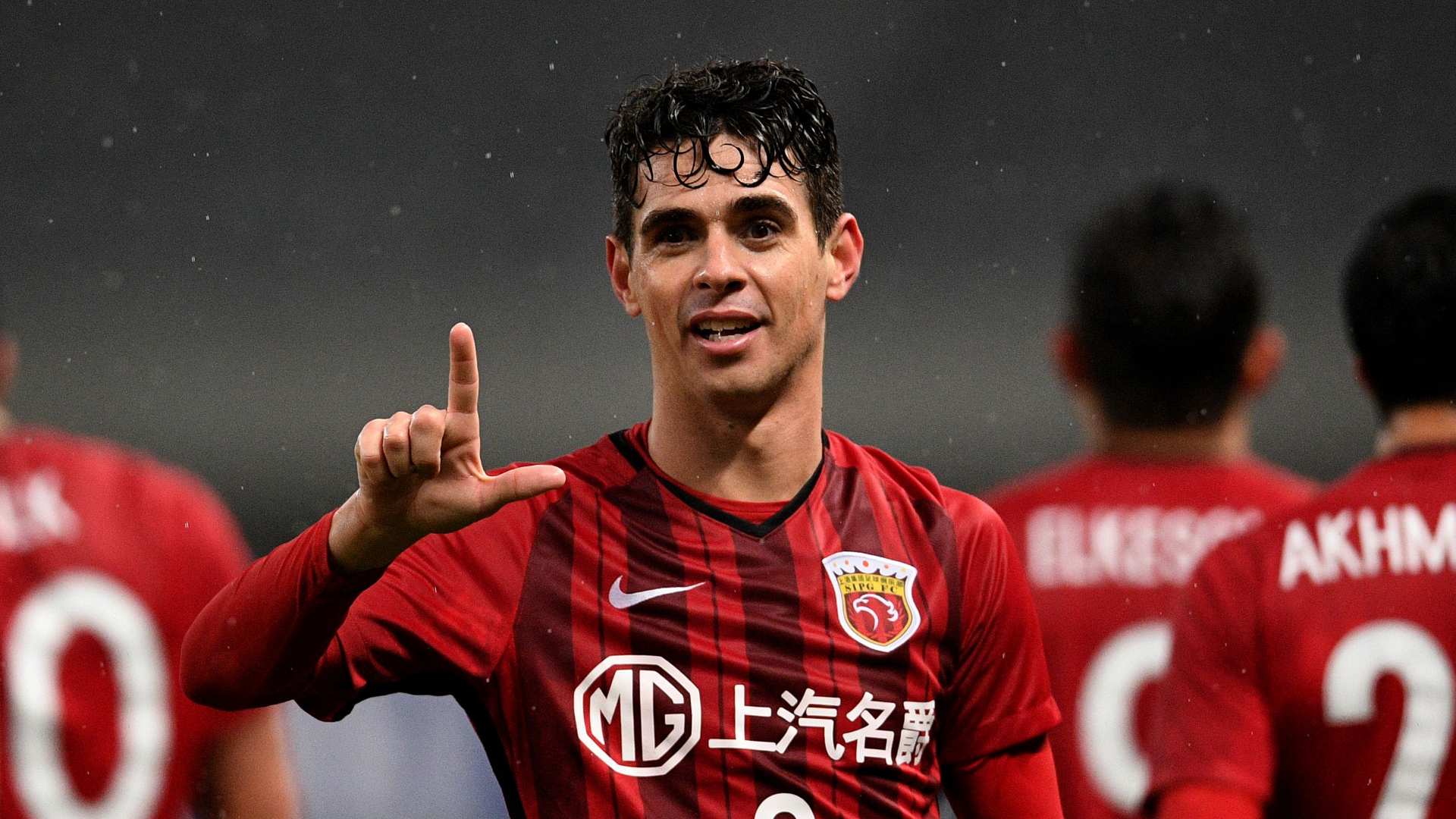 Oscar comemora gol na China (Divulgação)