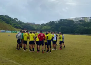Grupo do Inter em preparação na Bahia (Foto: Ricardo Duarte/SCI)