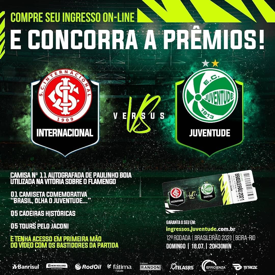 Juventude vende ingresso virtual para duelo contra o Inter
