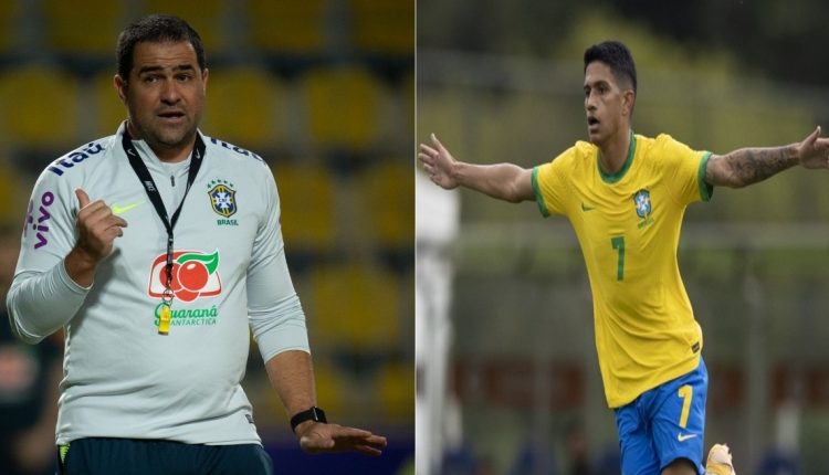 André Jardine já convocou Gustavo Maia (Montagem sobre fotos de divulgação/CBF)