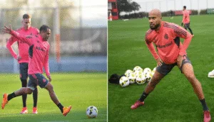 Mercado e Moledo em treino no Inter (Foto: Ricardo Duarte/SCI)