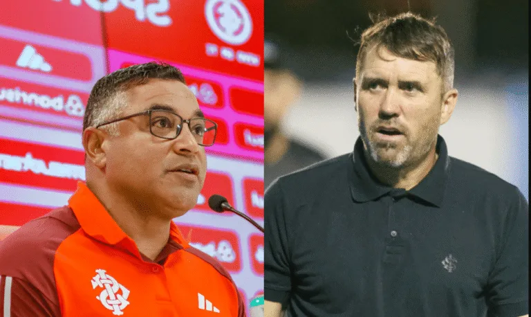 Roger Machado e Eduardo Coudet (Fotos: Ricardo Duarte/SCI)