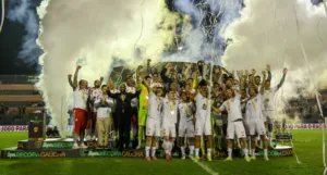 Grupo de jogadores do Inter campeão da Recopa Gaúcha
