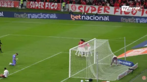 Jogadores comemoram gol